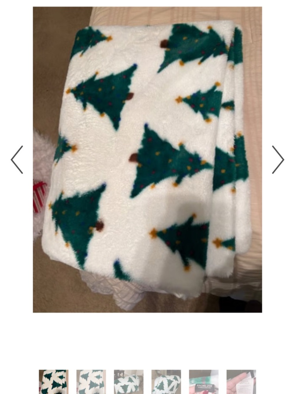 Rachel Zoe Christmas Tree Throw Blanket - White & Green